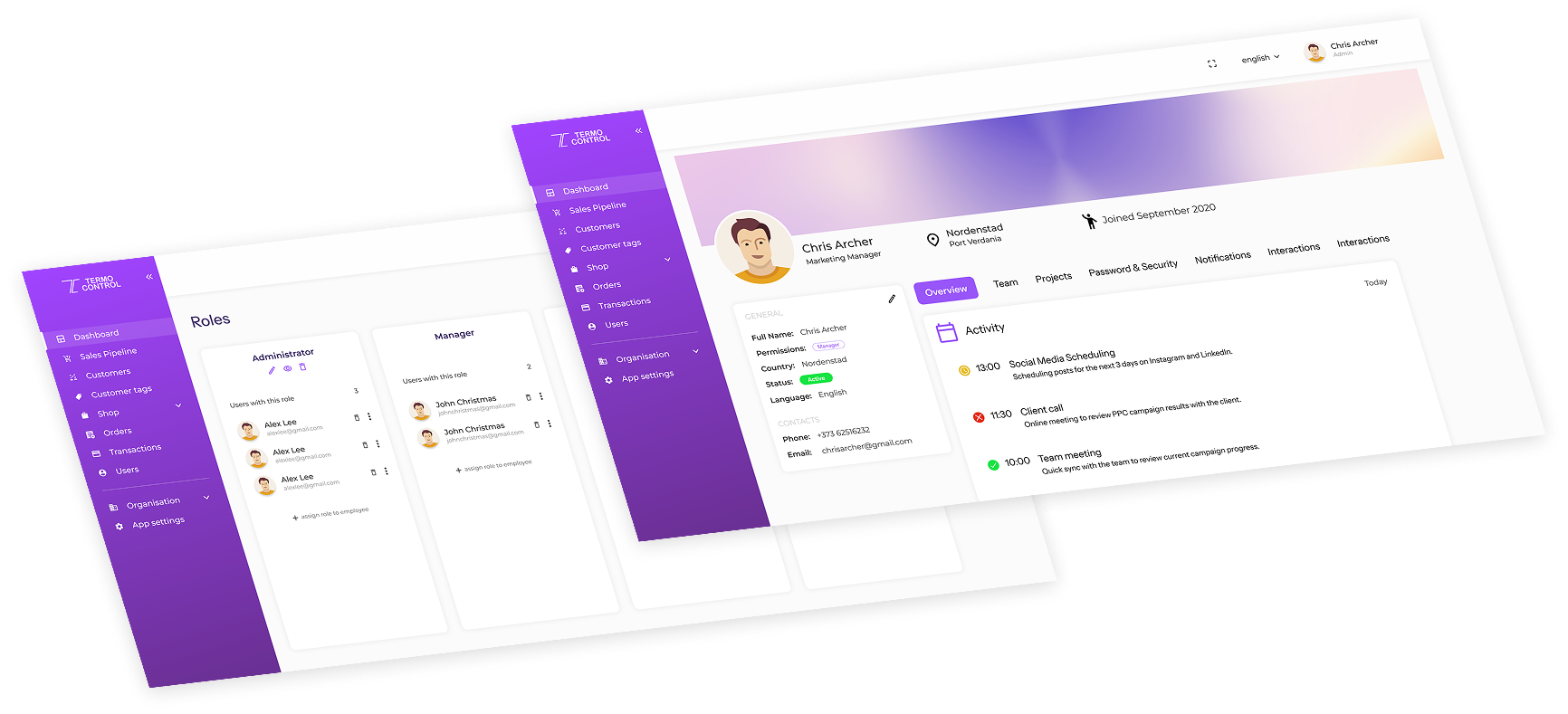 Admin Panel Dashboard